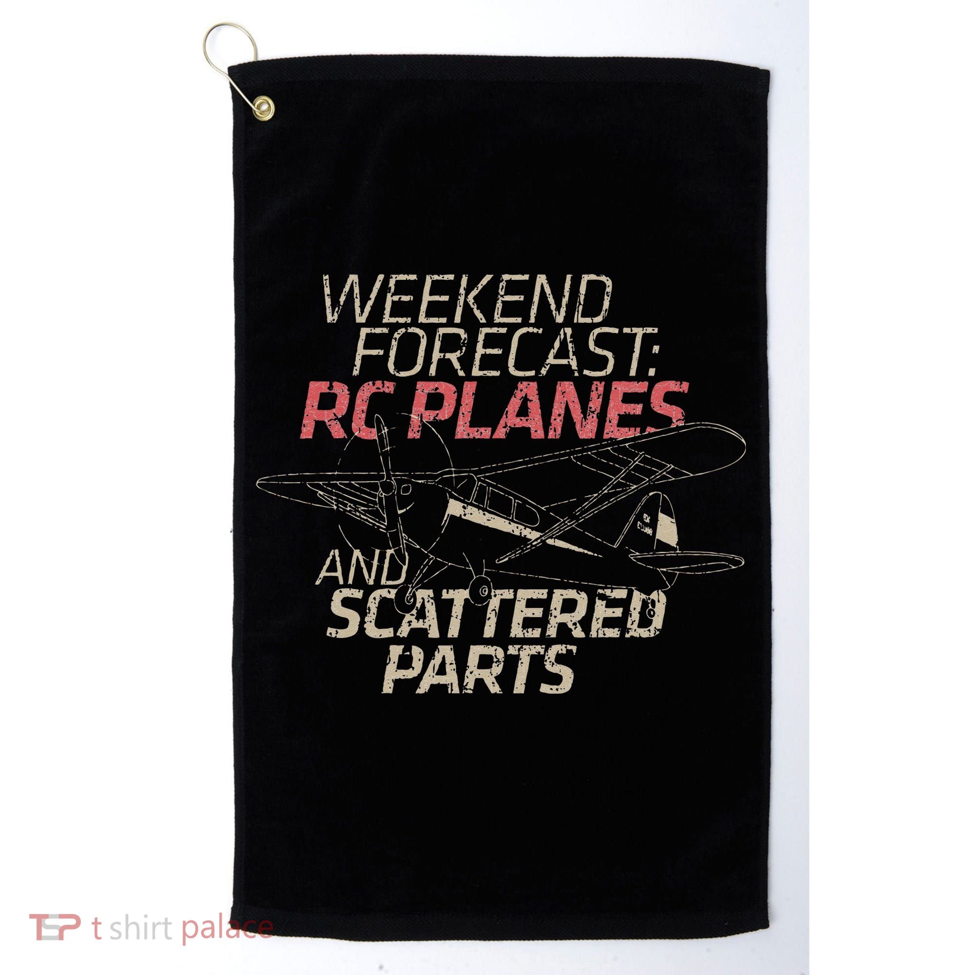 RC Plane Gift Weekend Forecast RC Pilot Model Airplane Lover Golf Towel