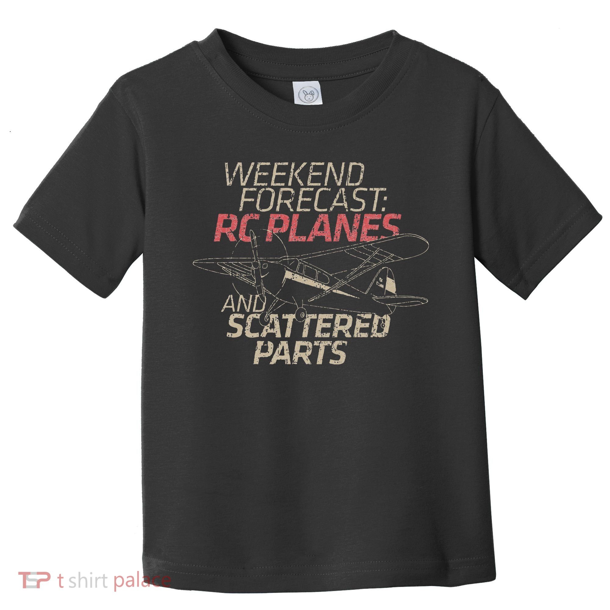 RC Plane Gift Weekend Forecast RC Pilot Model Airplane Lover Toddler T-Shirt
