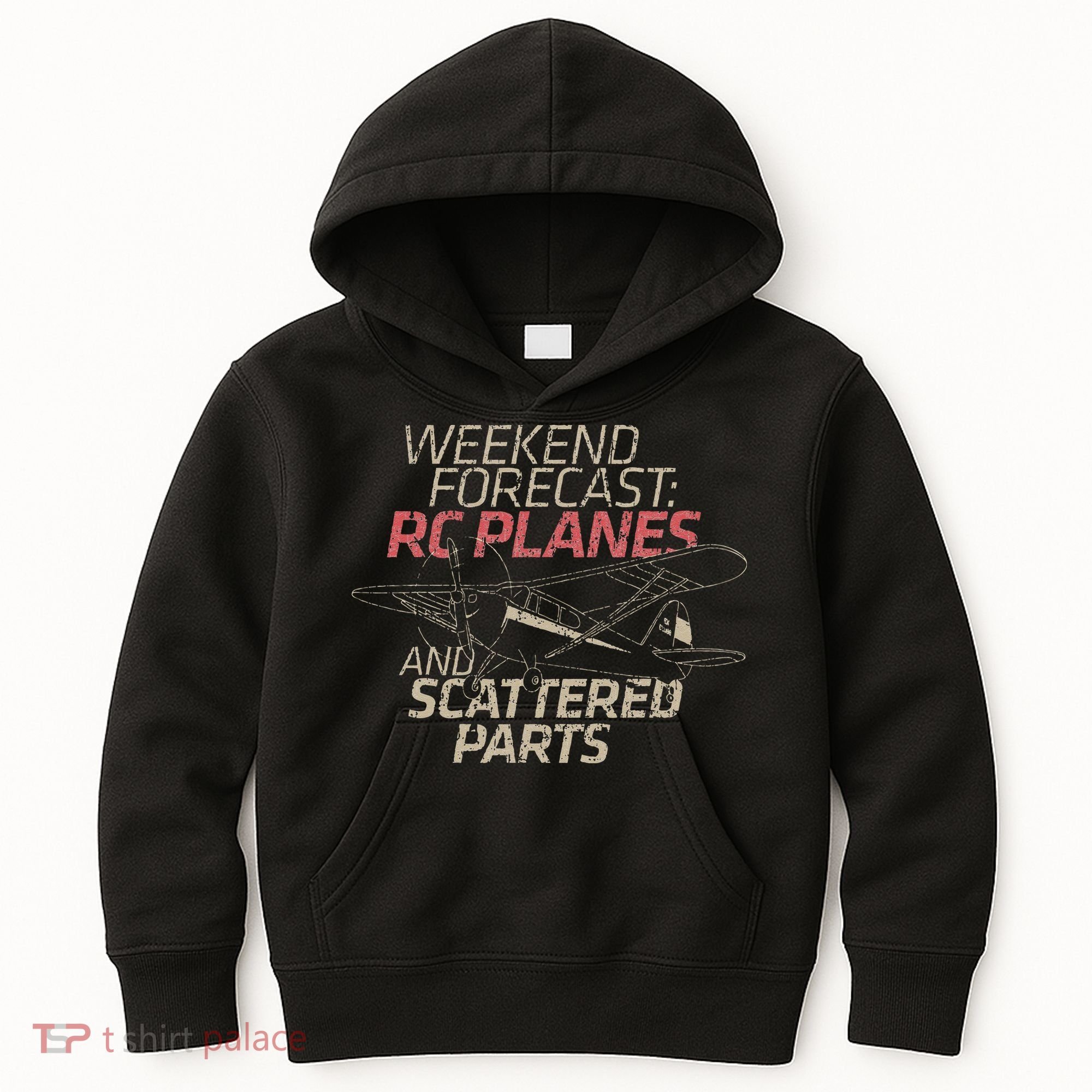 RC Plane Gift Weekend Forecast RC Pilot Model Airplane Lover Kids Hoodie