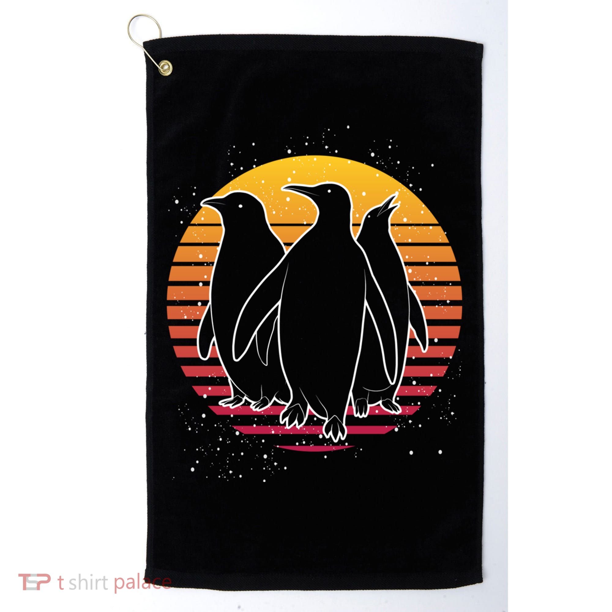 Retro Penguin Gift Golf Towel