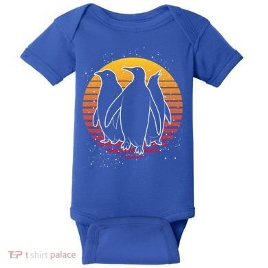 Retro Penguin Gift Baby Bodysuit