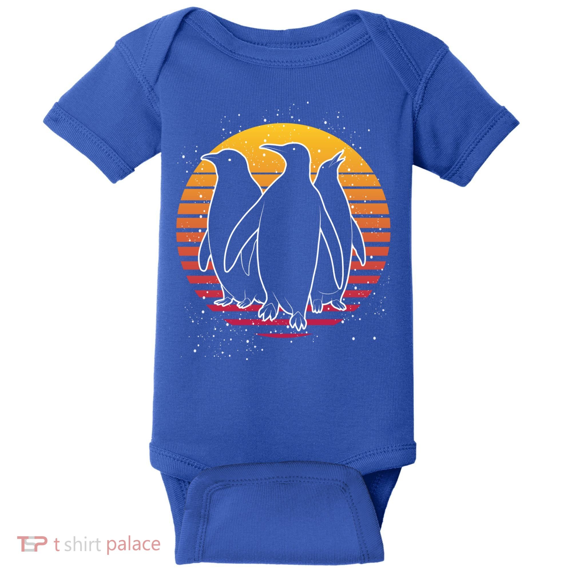 Retro Penguin Gift Baby Bodysuit