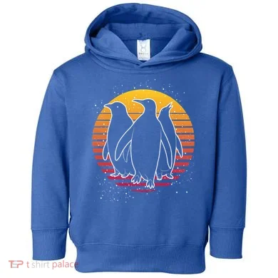 Retro Penguin Gift Toddler Hoodie