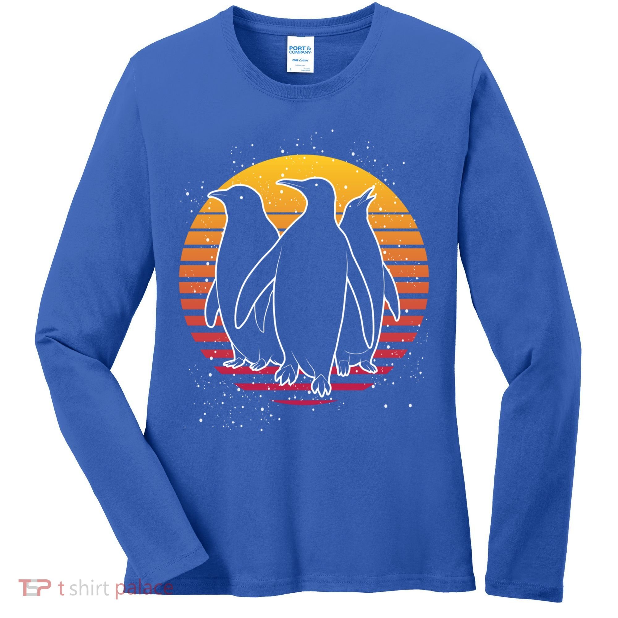 Retro Penguin Gift Women's Long Sleeve Shirt
