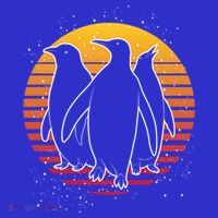 Retro Penguin Gift Women's Long Sleeve Shirt thumb 2