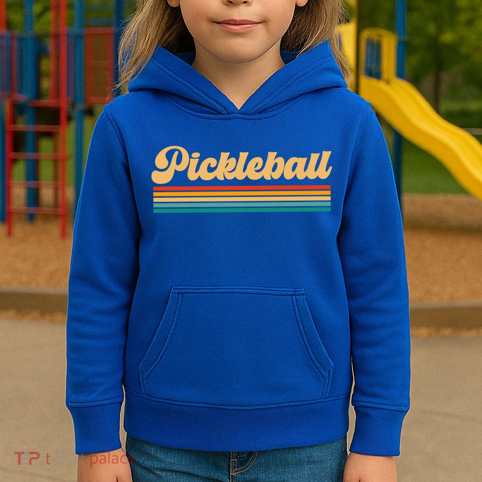 Retro Pickleball Gift Kids Hoodie