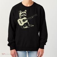 Raccoon Playing Guitar Music Women's Sweatshirt thumb 0
