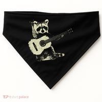 Raccoon Playing Guitar Music USA-Made Doggie Bandana thumb 0
