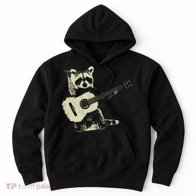 Raccoon Playing Guitar Music Hoodie