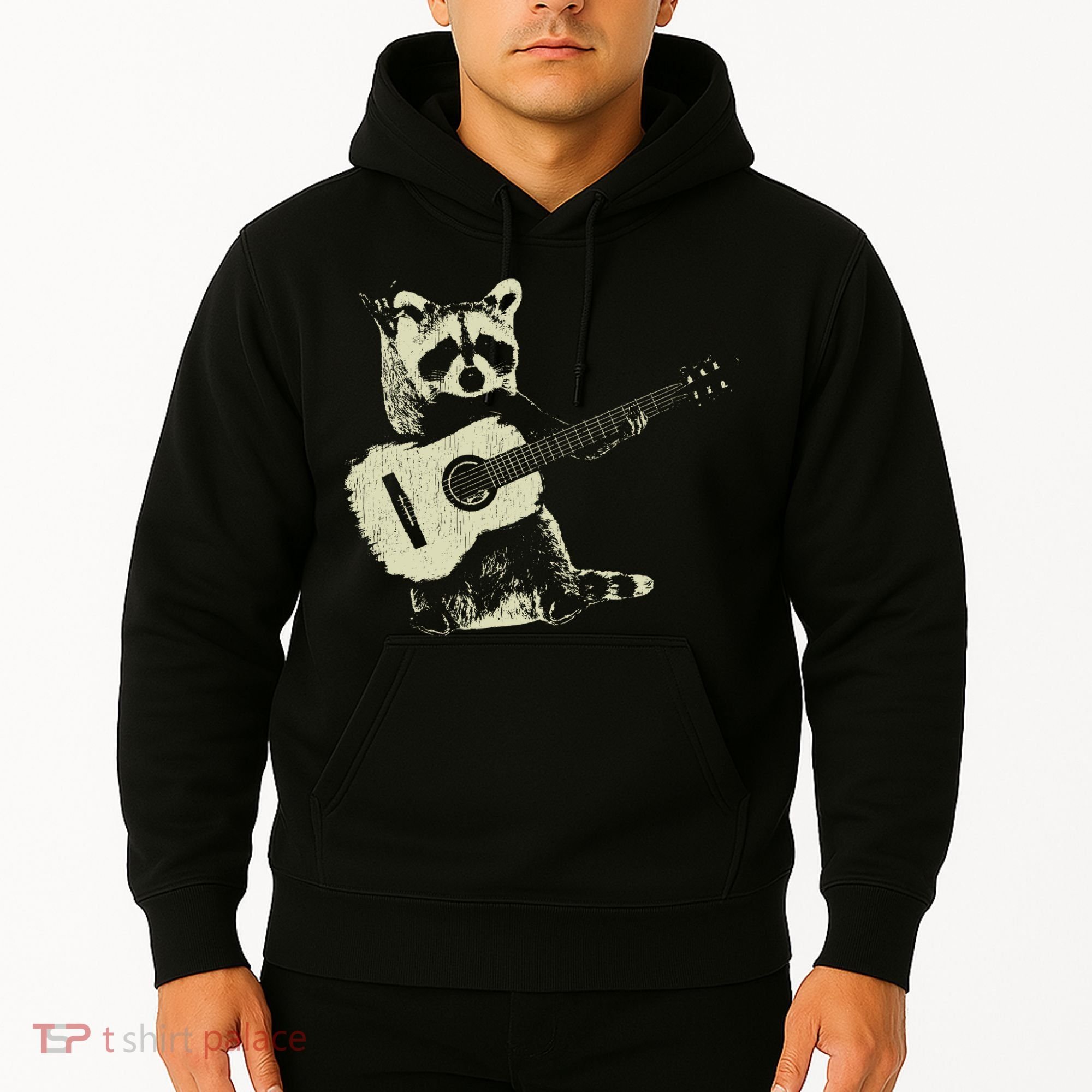 Raccoon Playing Guitar Music Hoodie