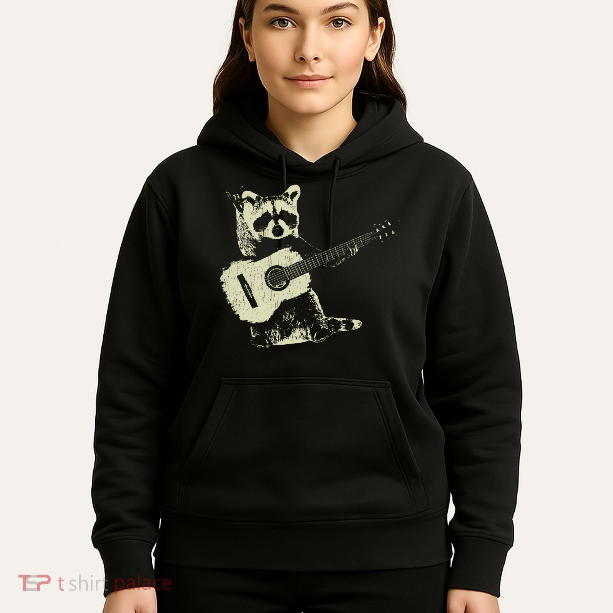 Raccoon Playing Guitar Music Hoodie