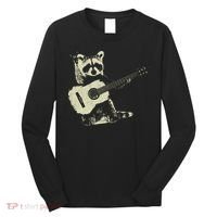 Raccoon Playing Guitar Music Long Sleeve Shirt thumb 0