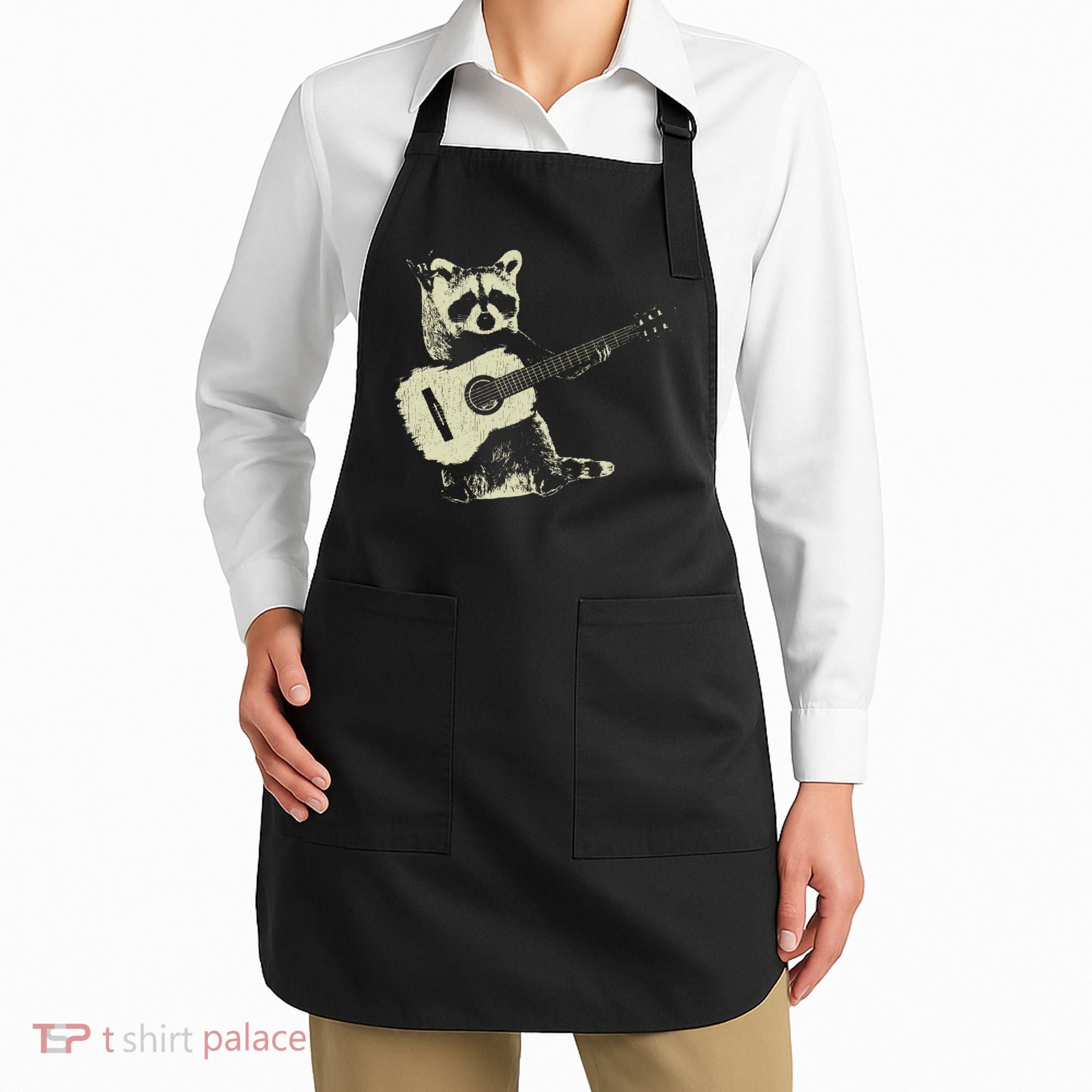Raccoon Playing Guitar Music Apron
