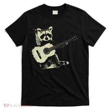 Raccoon Playing Guitar Music T-Shirt