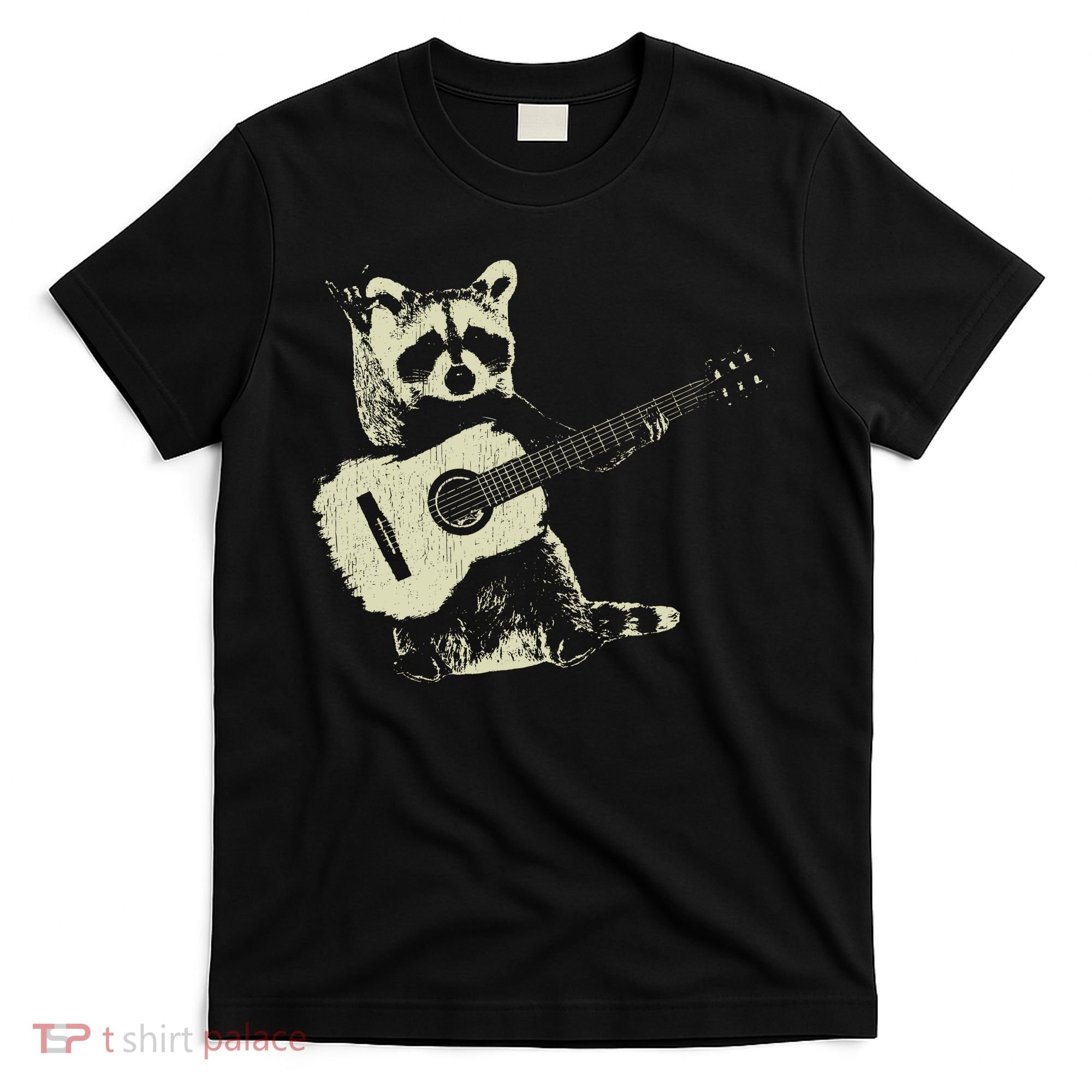 Raccoon Playing Guitar Music T-Shirt