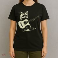 Raccoon Playing Guitar Music T-Shirt thumb 4