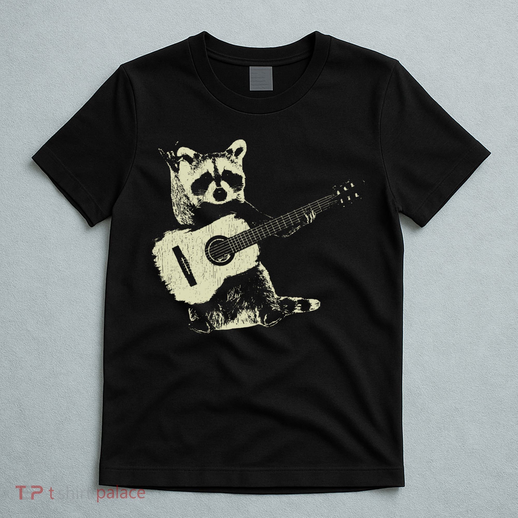Raccoon Playing Guitar Music T-Shirt