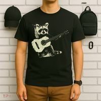 Raccoon Playing Guitar Music T-Shirt thumb 6