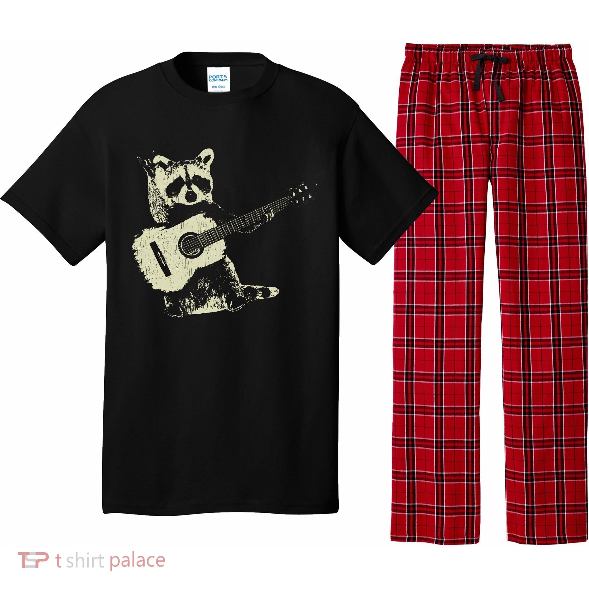 Raccoon Playing Guitar Music Pajama Set