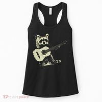 Raccoon Playing Guitar Music Women's Tank Top thumb 0