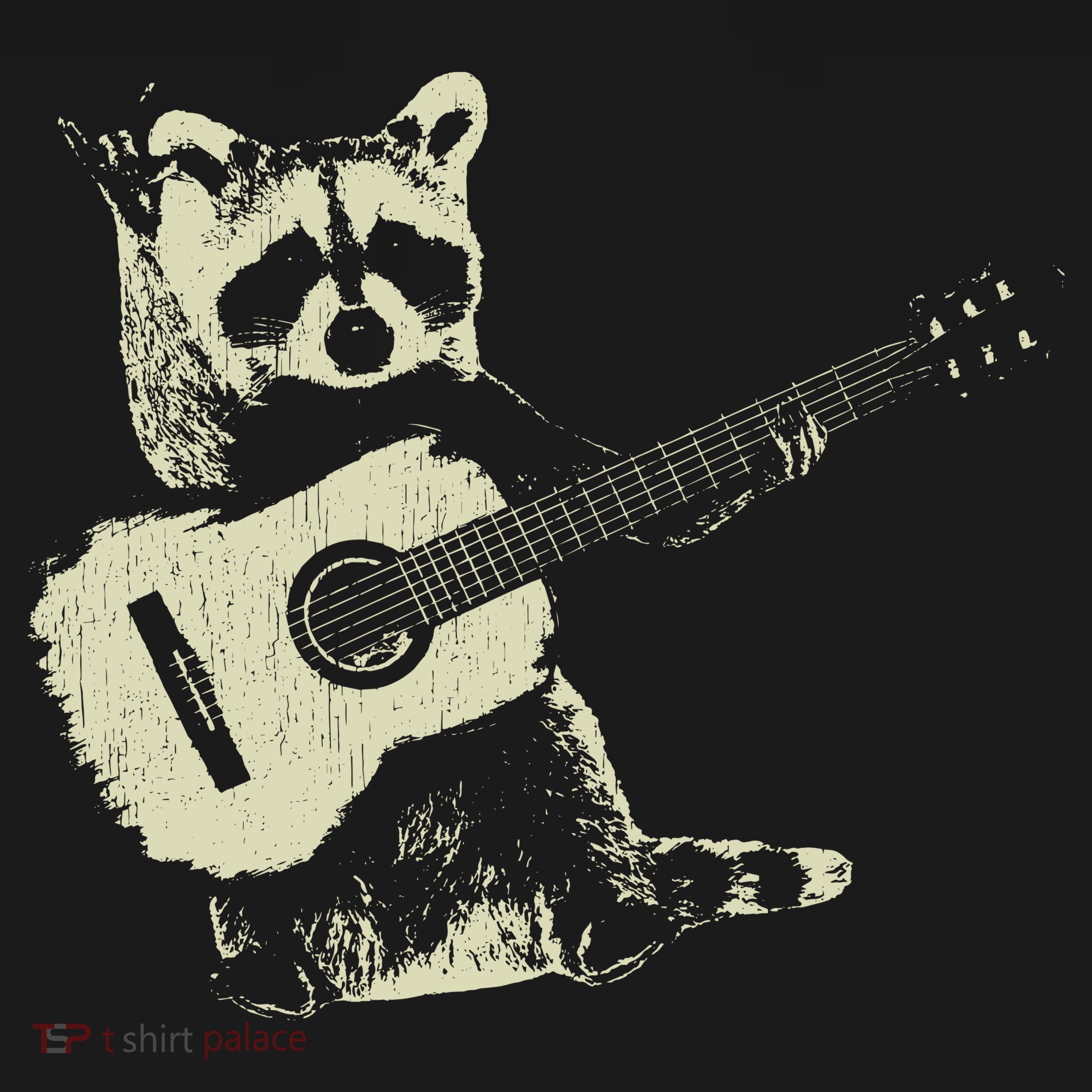 Raccoon Playing Guitar Music Baby Bodysuit