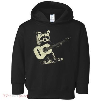 Raccoon Playing Guitar Music Toddler Hoodie
