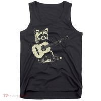 Raccoon Playing Guitar Music Tank Top thumb 0