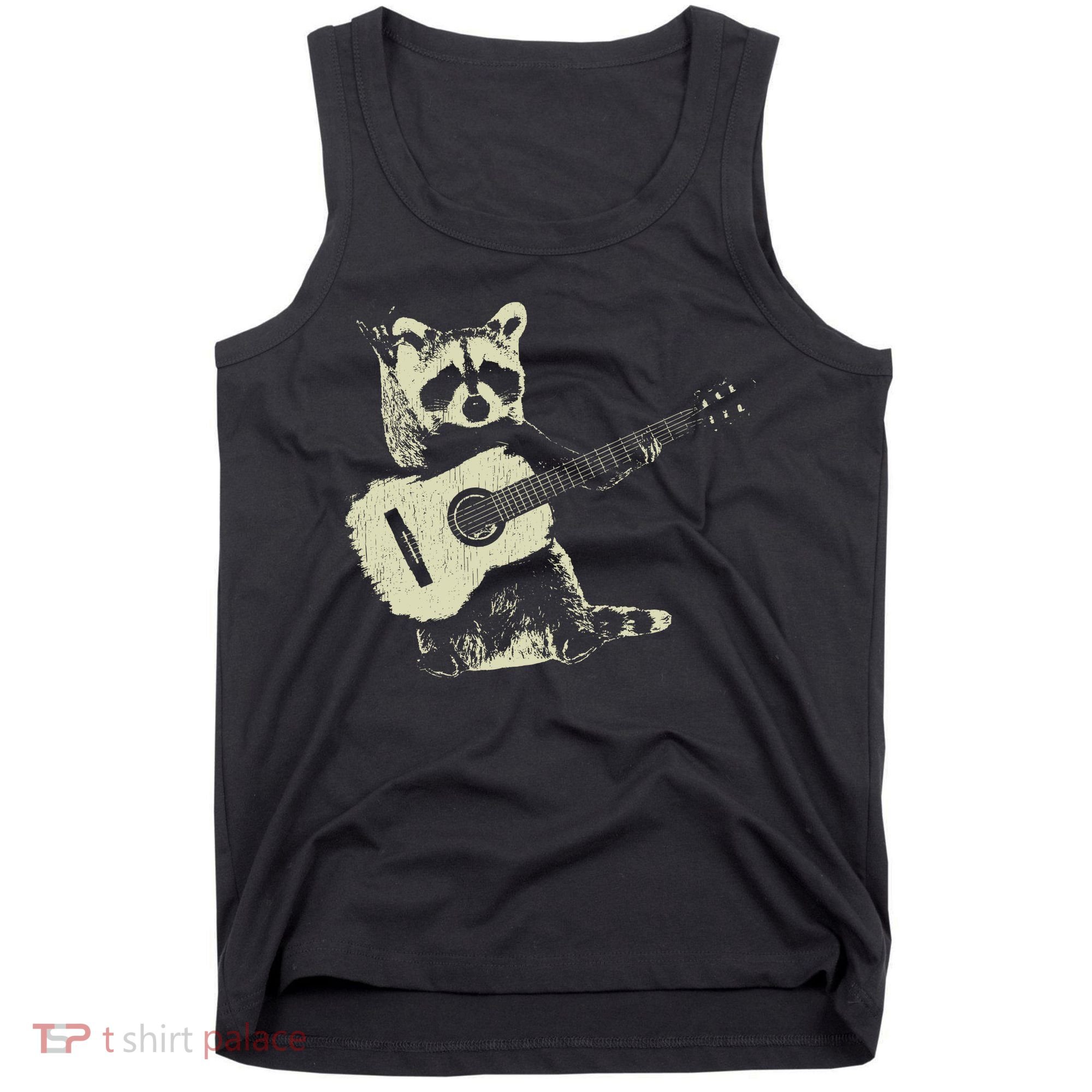 Raccoon Playing Guitar Music Tank Top