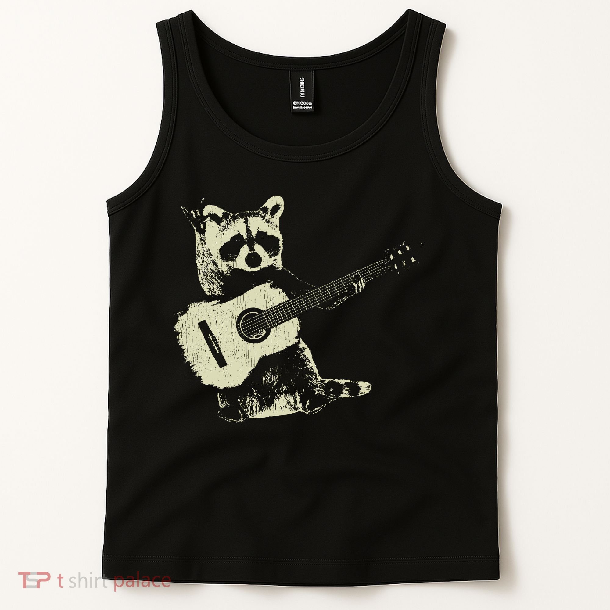 Raccoon Playing Guitar Music Tank Top