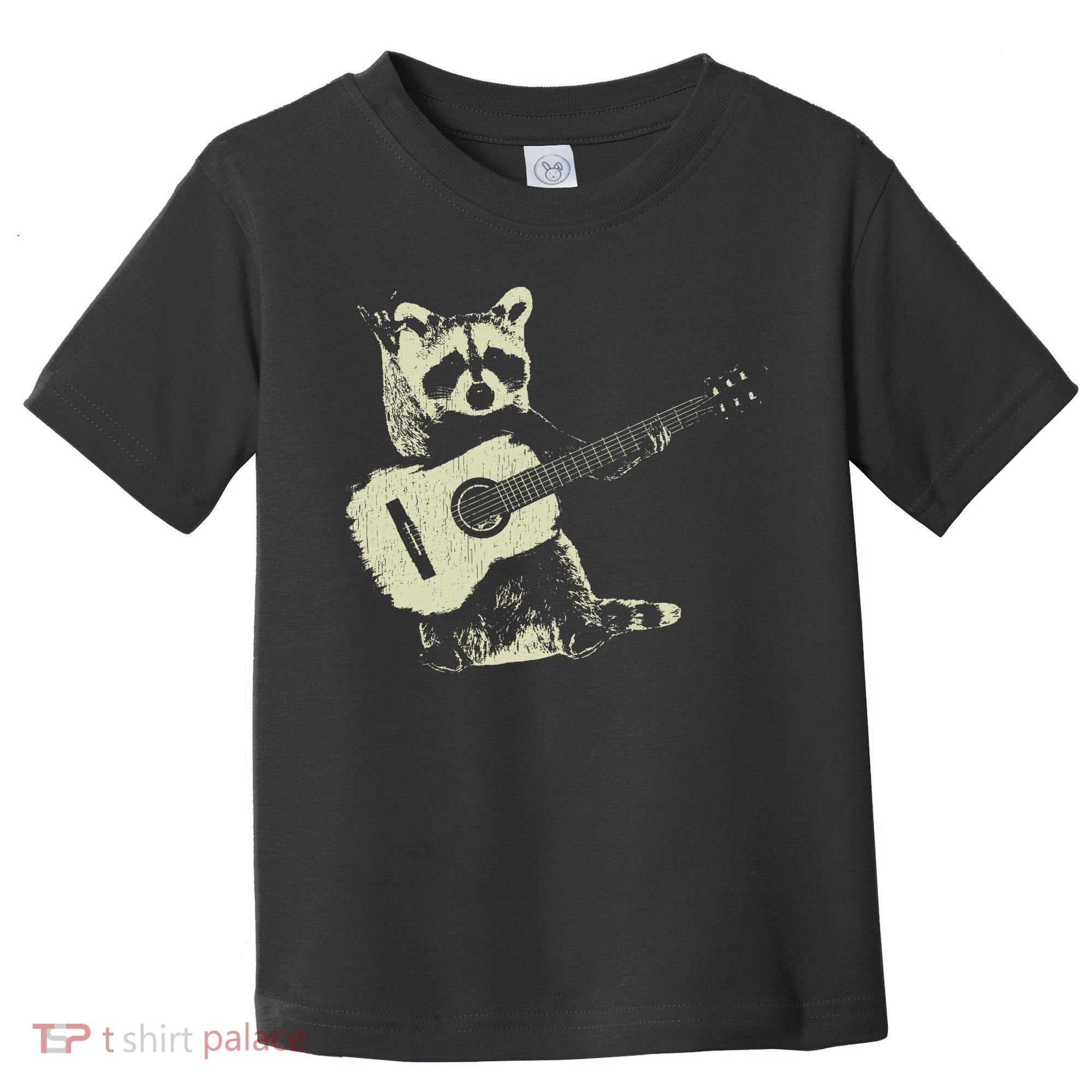Raccoon Playing Guitar Music Toddler T-Shirt