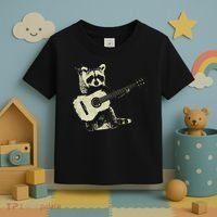 Raccoon Playing Guitar Music Toddler T-Shirt thumb 3