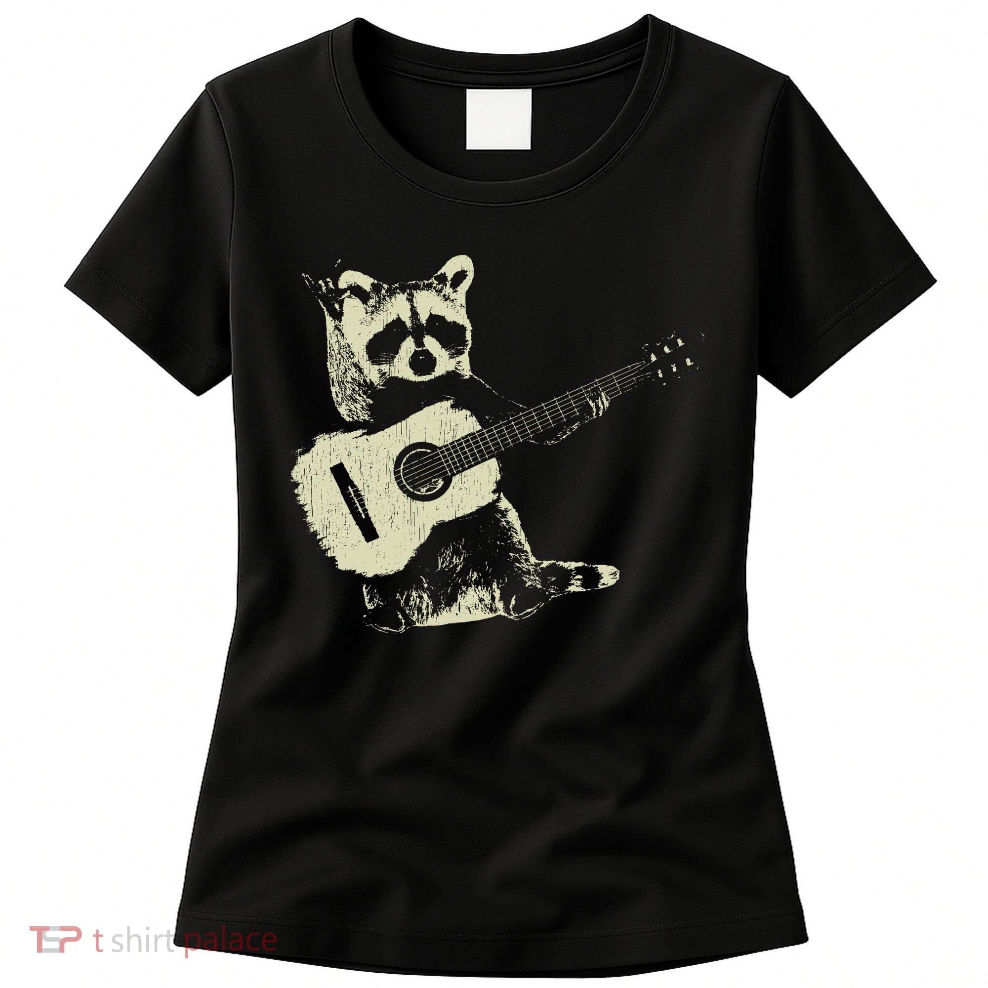 Raccoon Playing Guitar Music Women's T-Shirt