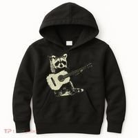 Raccoon Playing Guitar Music Kids Hoodie thumb 0