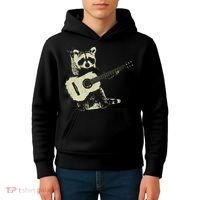 Raccoon Playing Guitar Music Kids Hoodie thumb 4