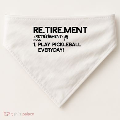 REtirement Pickleball Gift For Pickleball Player USA-Made Doggie Bandana