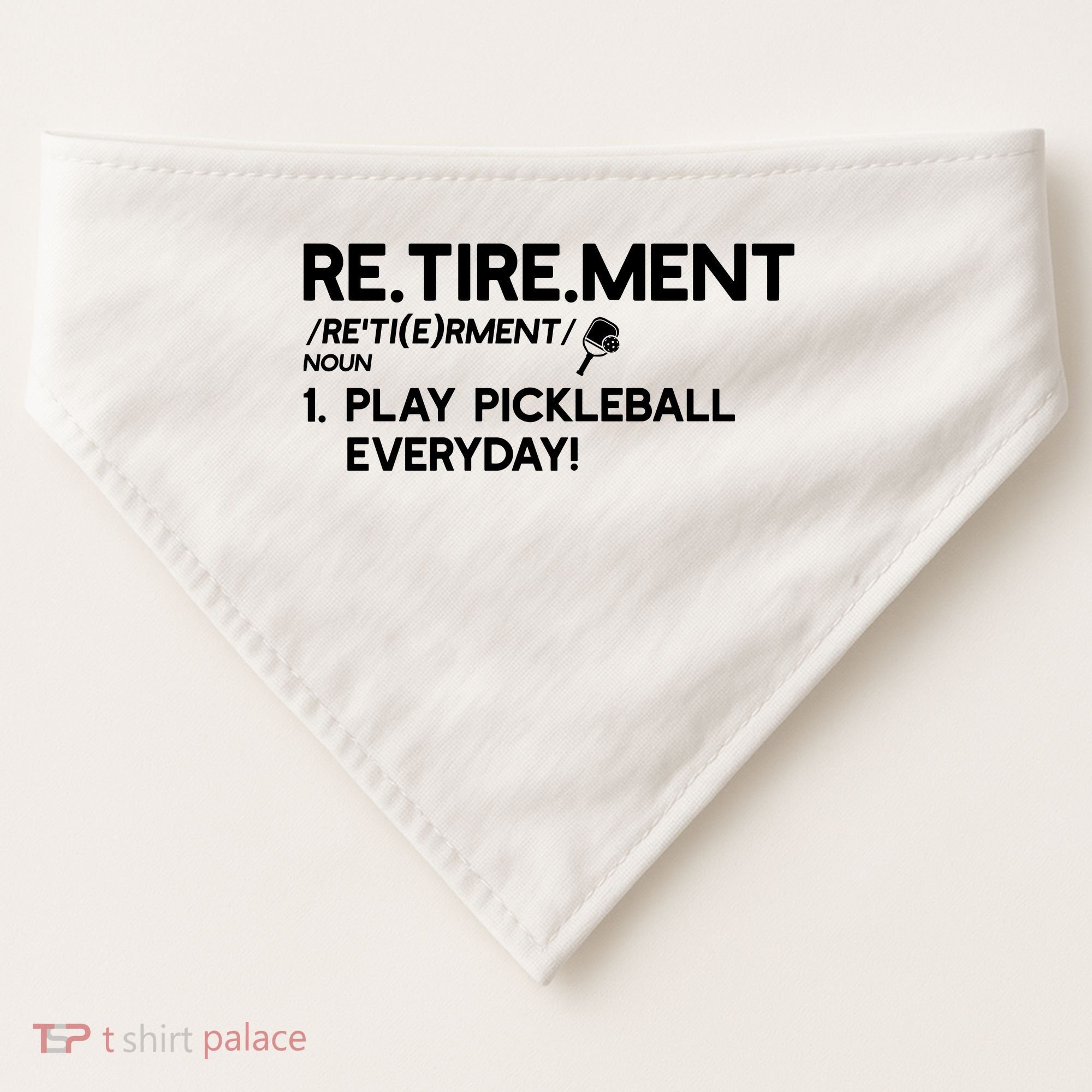 REtirement Pickleball Gift For Pickleball Player USA-Made Doggie Bandana