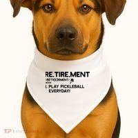 REtirement Pickleball Gift For Pickleball Player USA-Made Doggie Bandana thumb 1