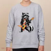 Racoon Playing Guitar Women's Sweatshirt thumb 0