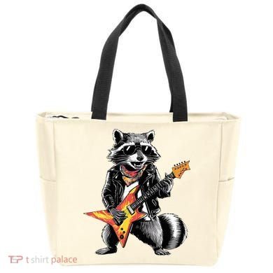 Racoon Playing Guitar Tote Bag