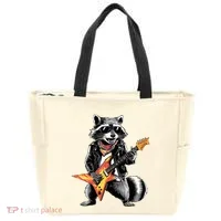 Racoon Playing Guitar Tote Bag thumb 0