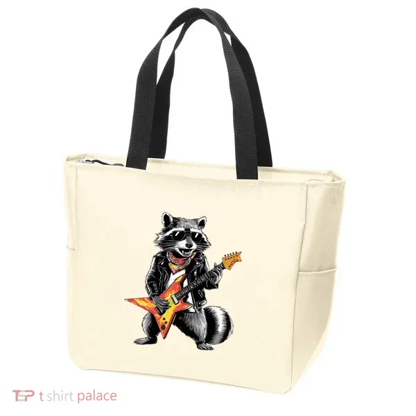 Racoon Playing Guitar Tote Bag