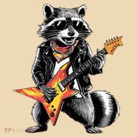 Racoon Playing Guitar Tote Bag thumb 4