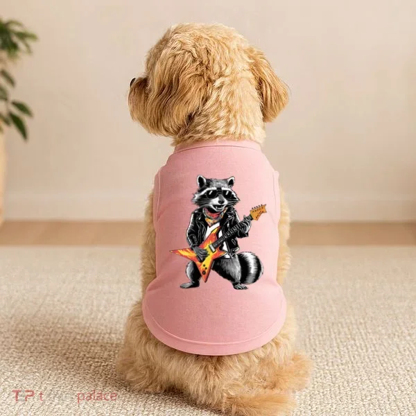 Racoon Playing Guitar Doggie Tank