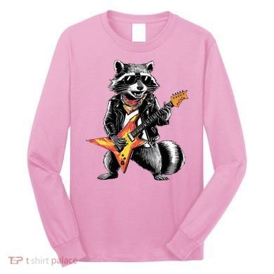 Racoon Playing Guitar Long Sleeve Shirt