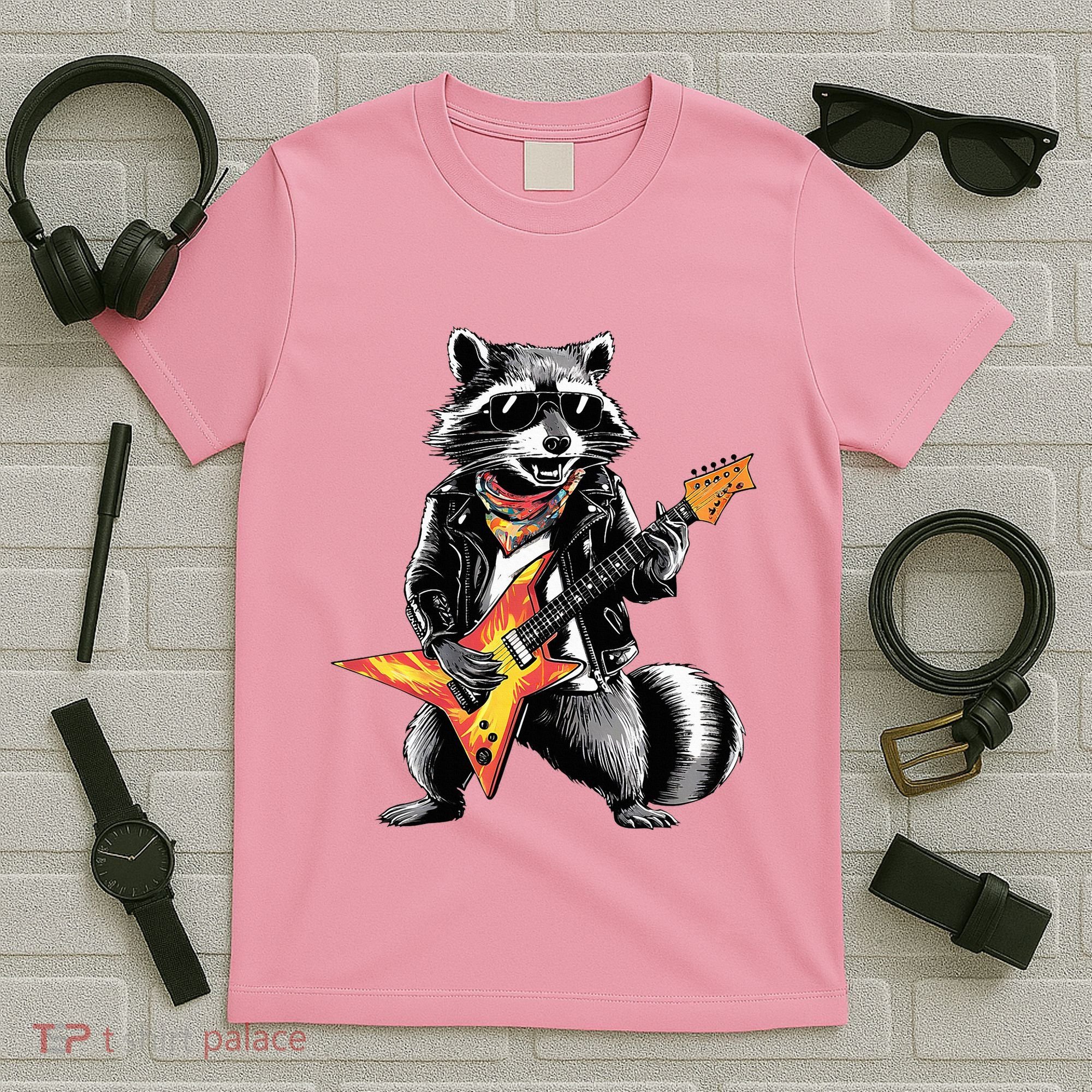 Racoon Playing Guitar T-Shirt