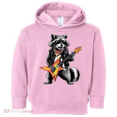 Racoon Playing Guitar Toddler Hoodie