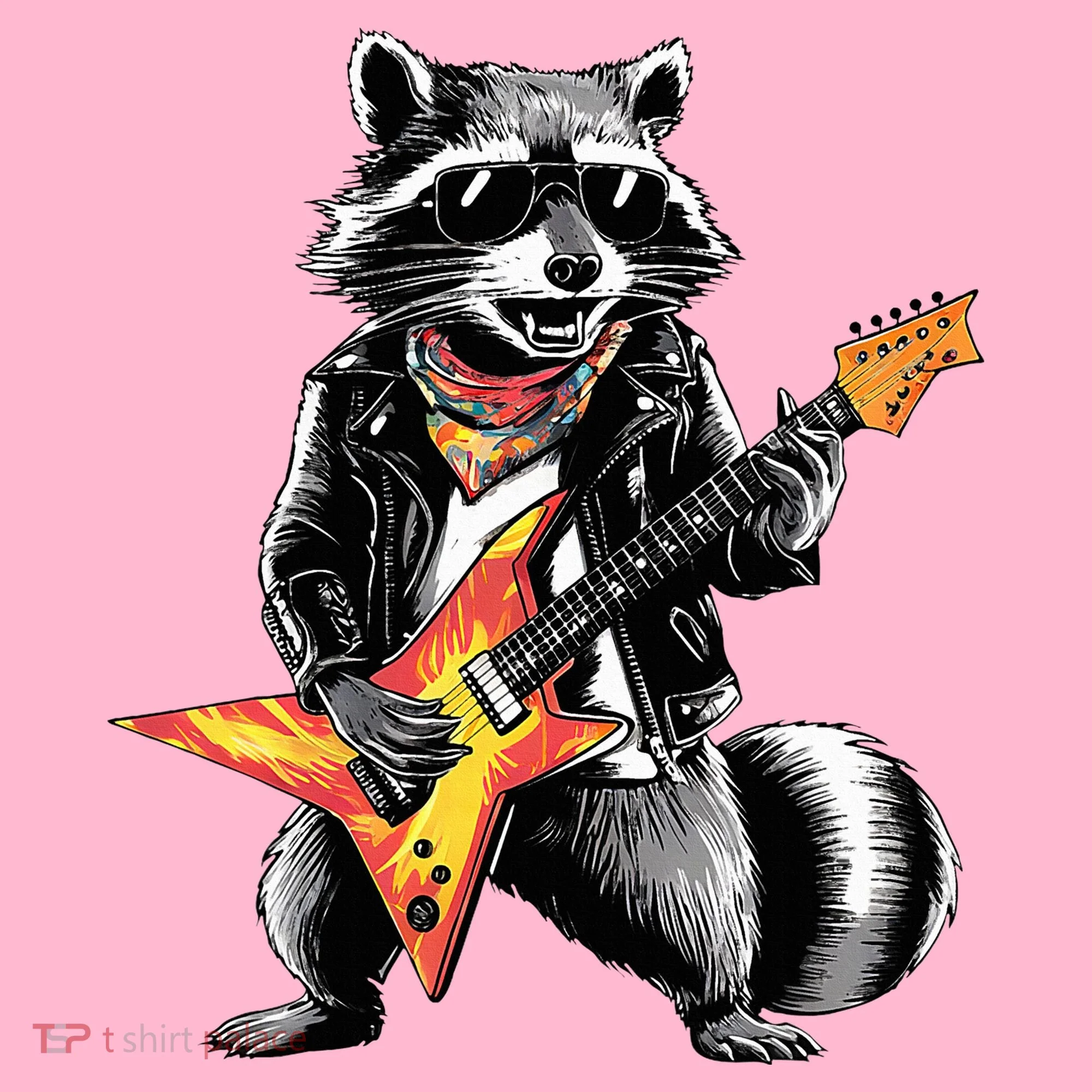 Racoon Playing Guitar Toddler Hoodie