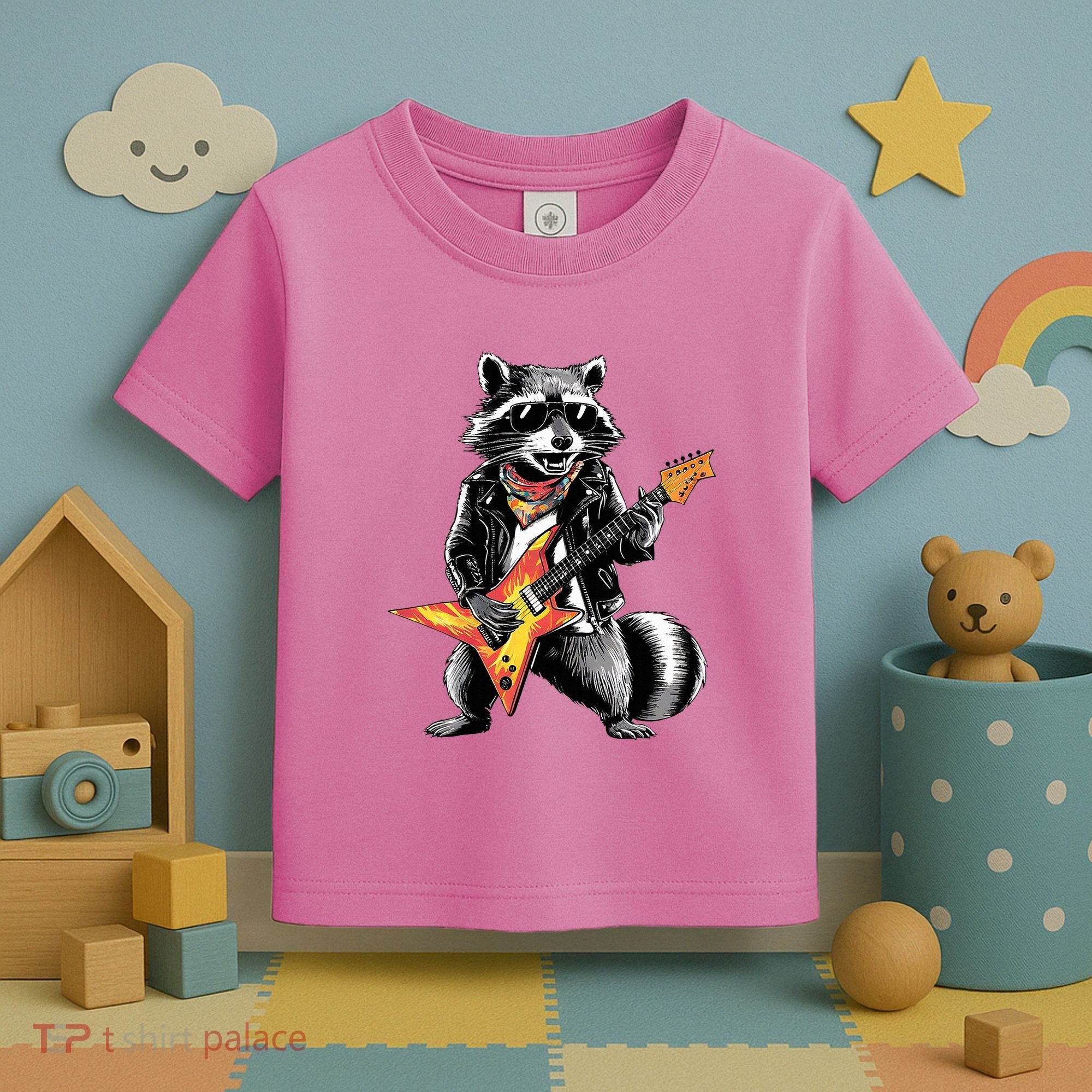 Racoon Playing Guitar Toddler T-Shirt