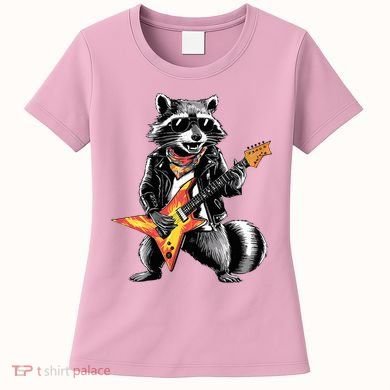 Racoon Playing Guitar Women's T-Shirt