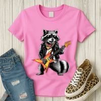 Racoon Playing Guitar Women's T-Shirt thumb 3